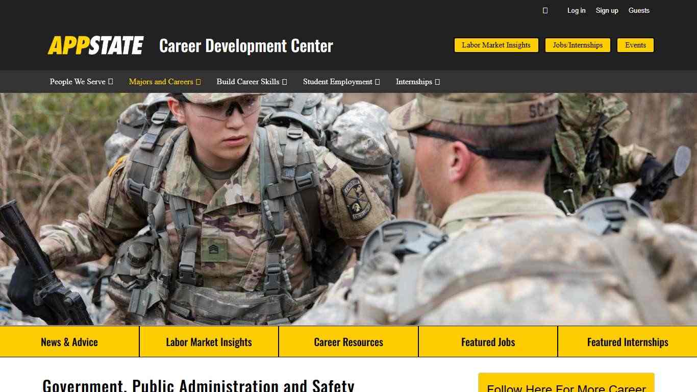Government, Public Administration and Safety – Career Development Center | Appalachian State University